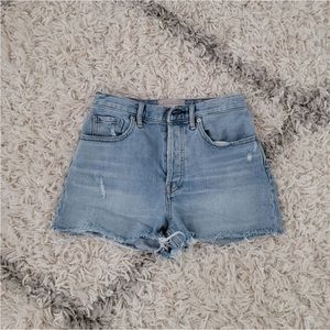 Everlane high waist cheeky jean shorts